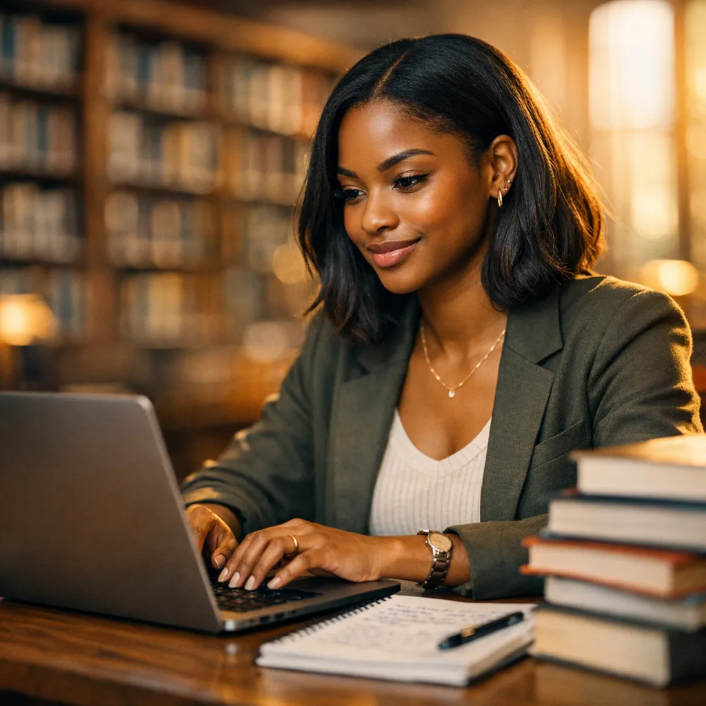 Young professional preparing internship application materials