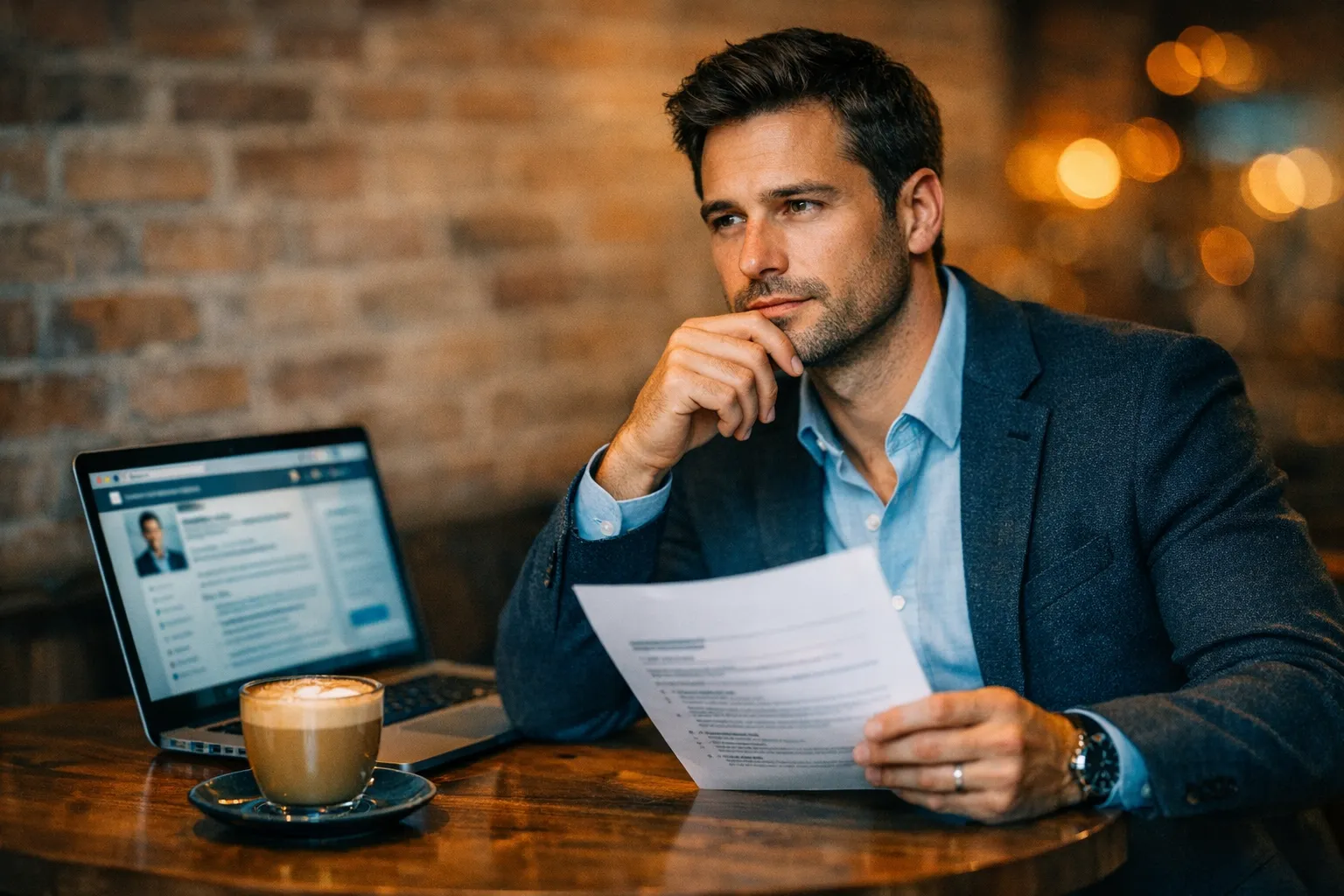 Professional optimizing their LinkedIn profile for resume generation