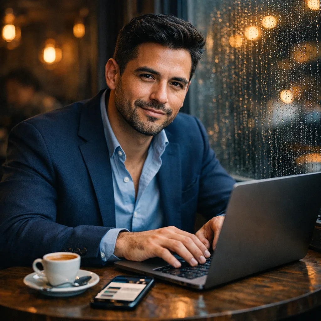 Professional preparing a speculative job application at a modern workspace